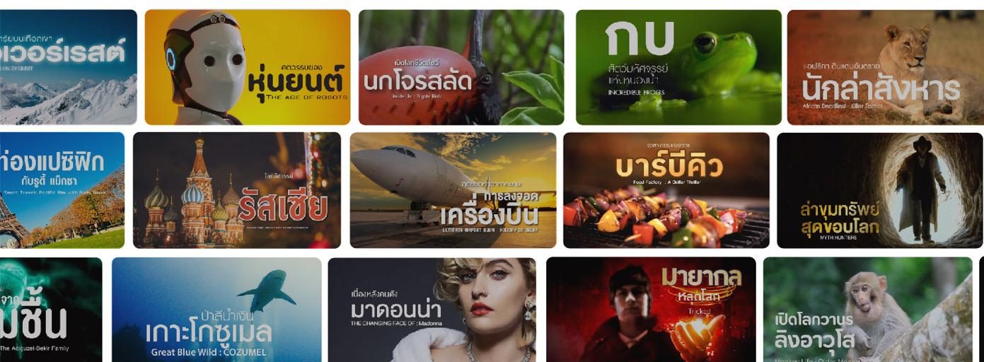 ภาพปกสารคดีหลายเรื่องวางเรียงกันเป็นกำแพง ทั้งภูเขาหิมะ หุ่นยนต์ นก กบ และสิงโต